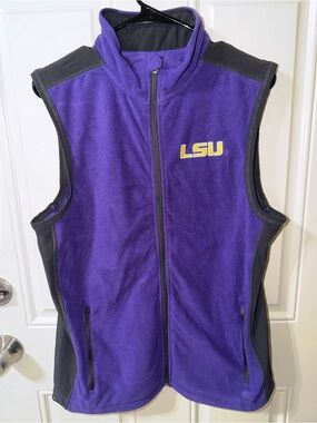 Colosseum LSU Purple and Black Fleece Vest